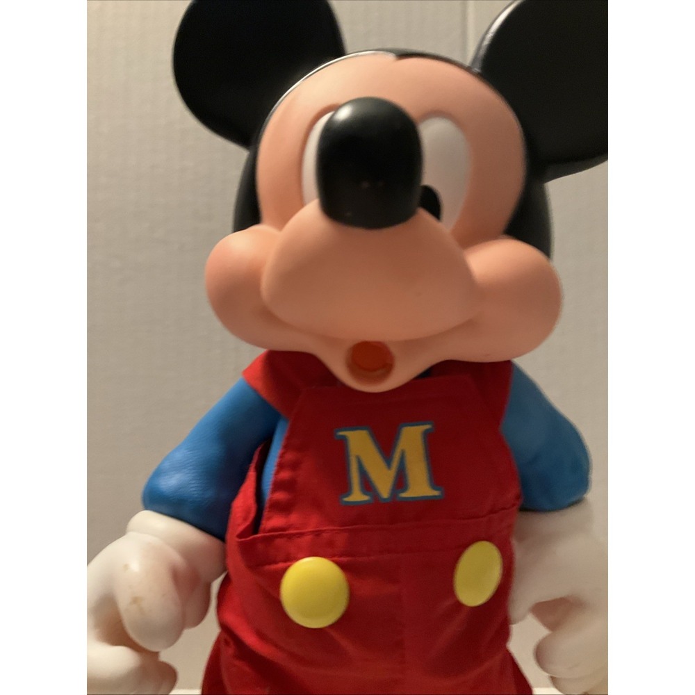 Vintage 1980s Mickey Mouse Figure 14” Arco Party Time Overalls Walt Disney - Picture 2 of 7
